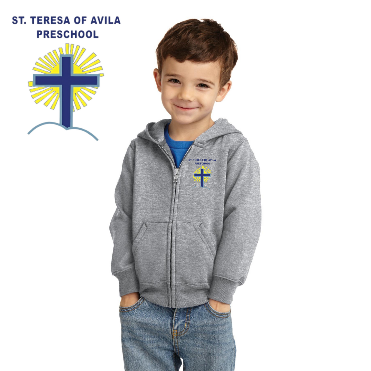 Port & Co ™  Toddler Core Fleece Full-Zip Hooded Sweatshirt w/ Embroidered Logo