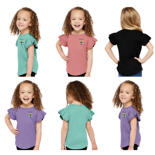 Rabbit Skins Toddler Flutter Sleeve Tee