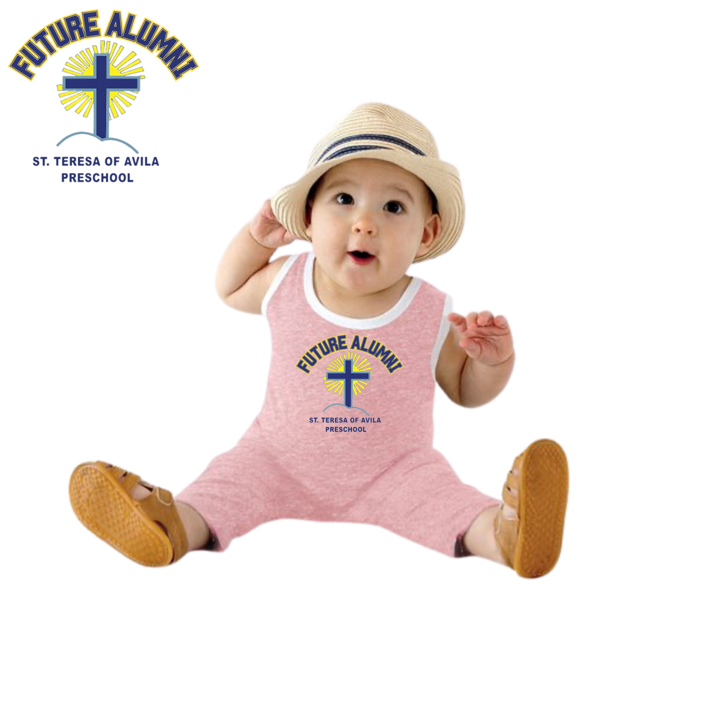 Rabbit Skins Infant Future Alumni Harborside Mélange Tank Romper