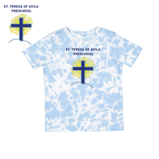 Rabbit Skins Toddler Fine Jersey Sky Tie Dye Tee