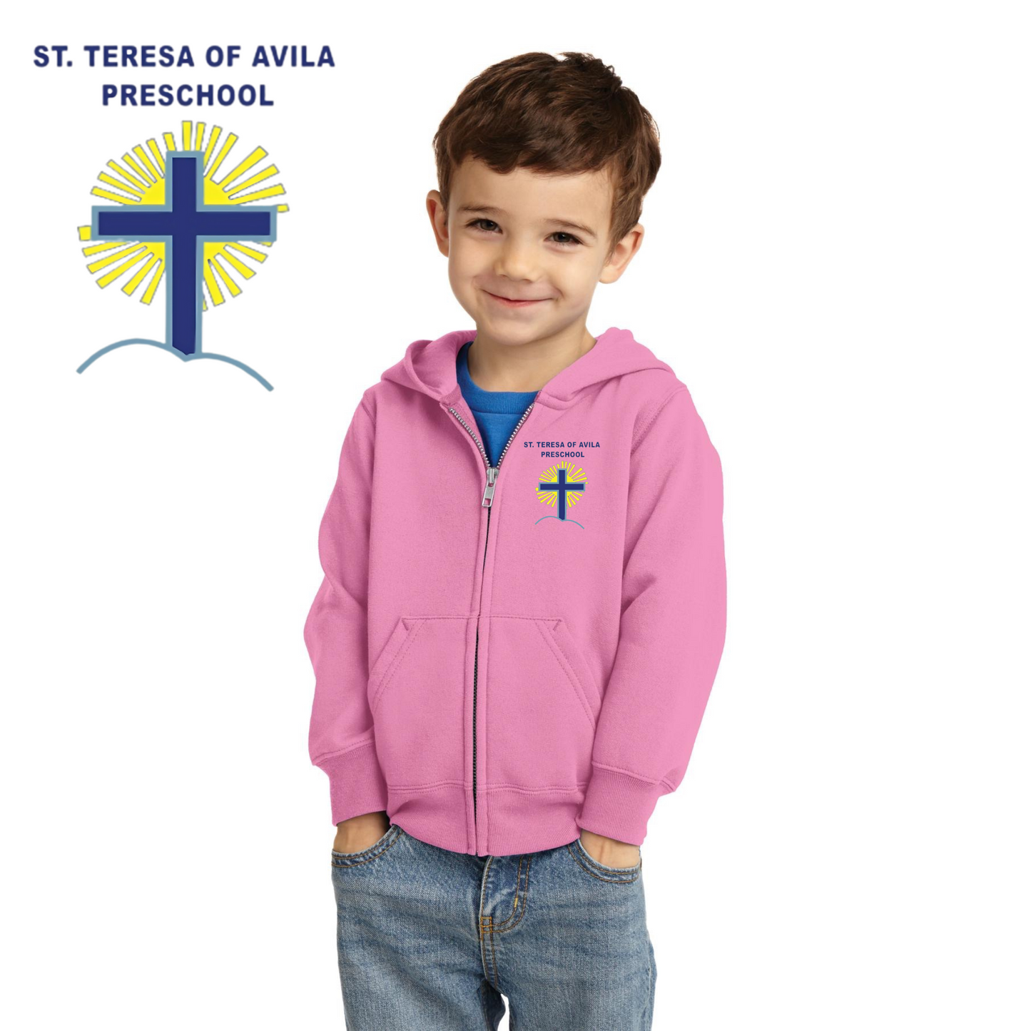 Port & Co ™  Toddler Core Fleece Full-Zip Hooded Sweatshirt w/ Embroidered Logo
