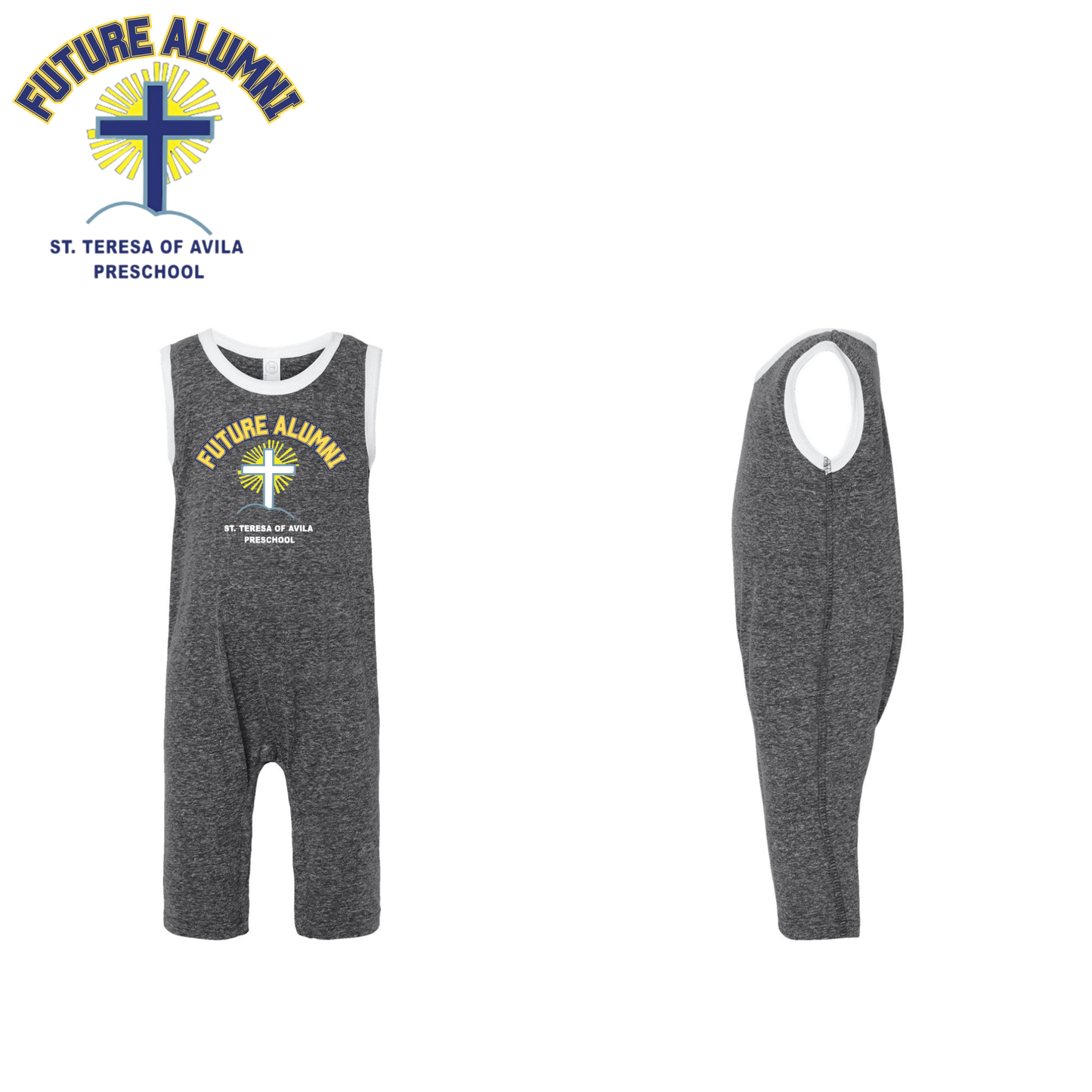 Rabbit Skins Infant Future Alumni Harborside Mélange Tank Romper