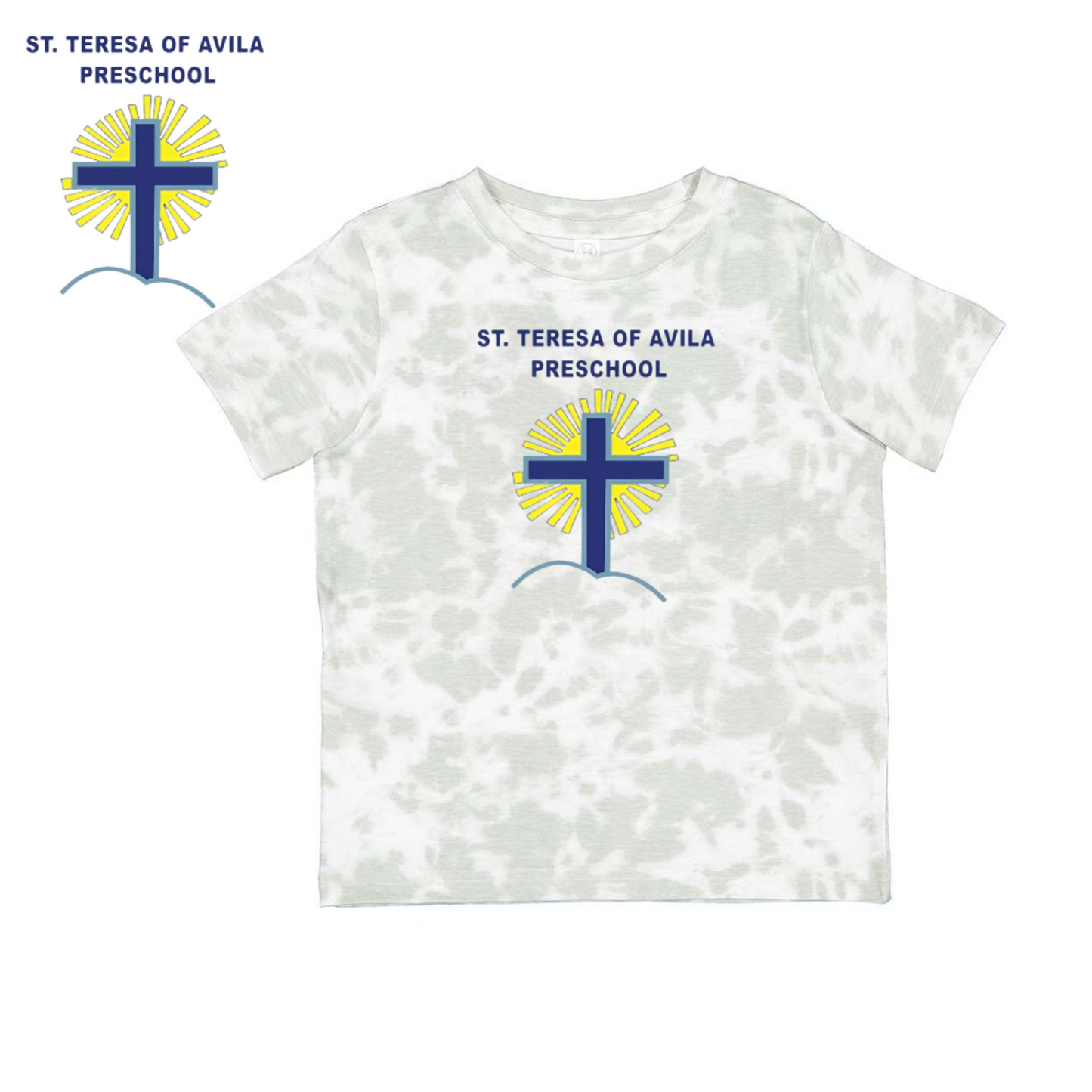 Rabbit Skins Toddler Fine Jersey Sky Tie Dye Tee