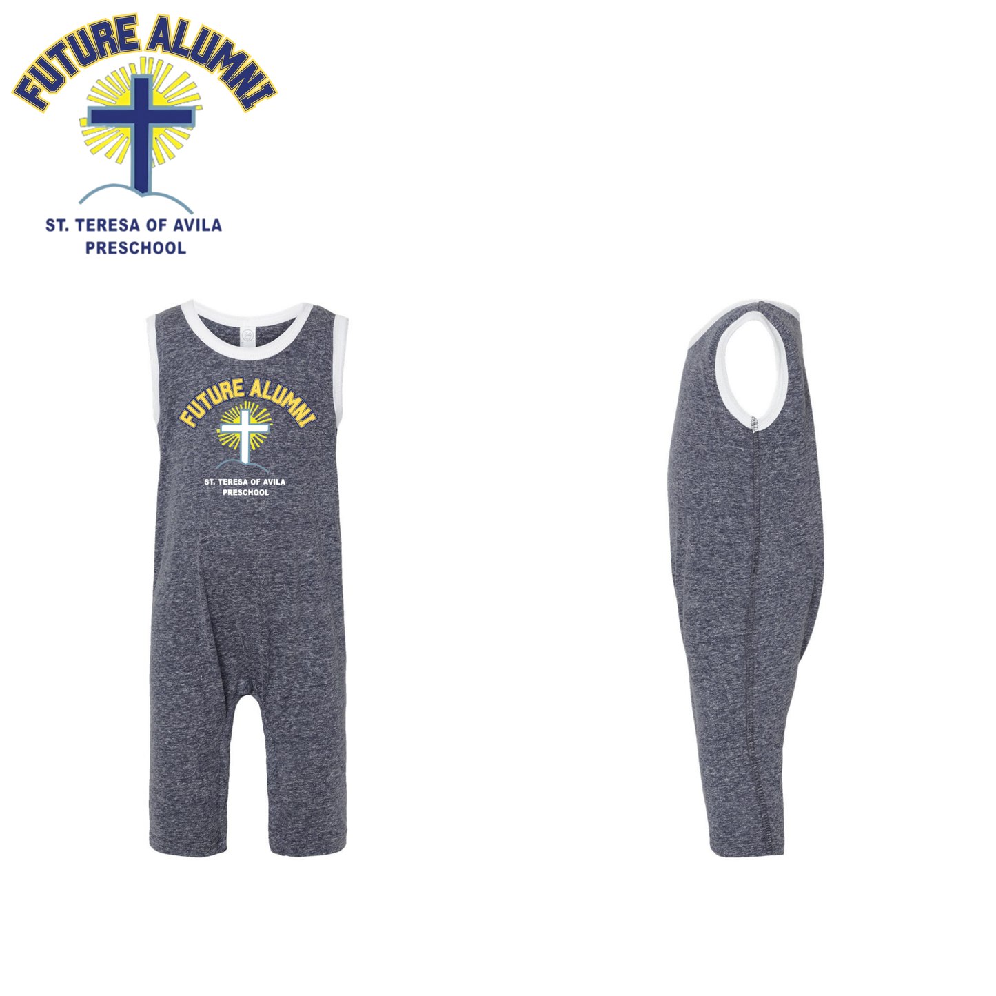 Rabbit Skins Infant Future Alumni Harborside Mélange Tank Romper
