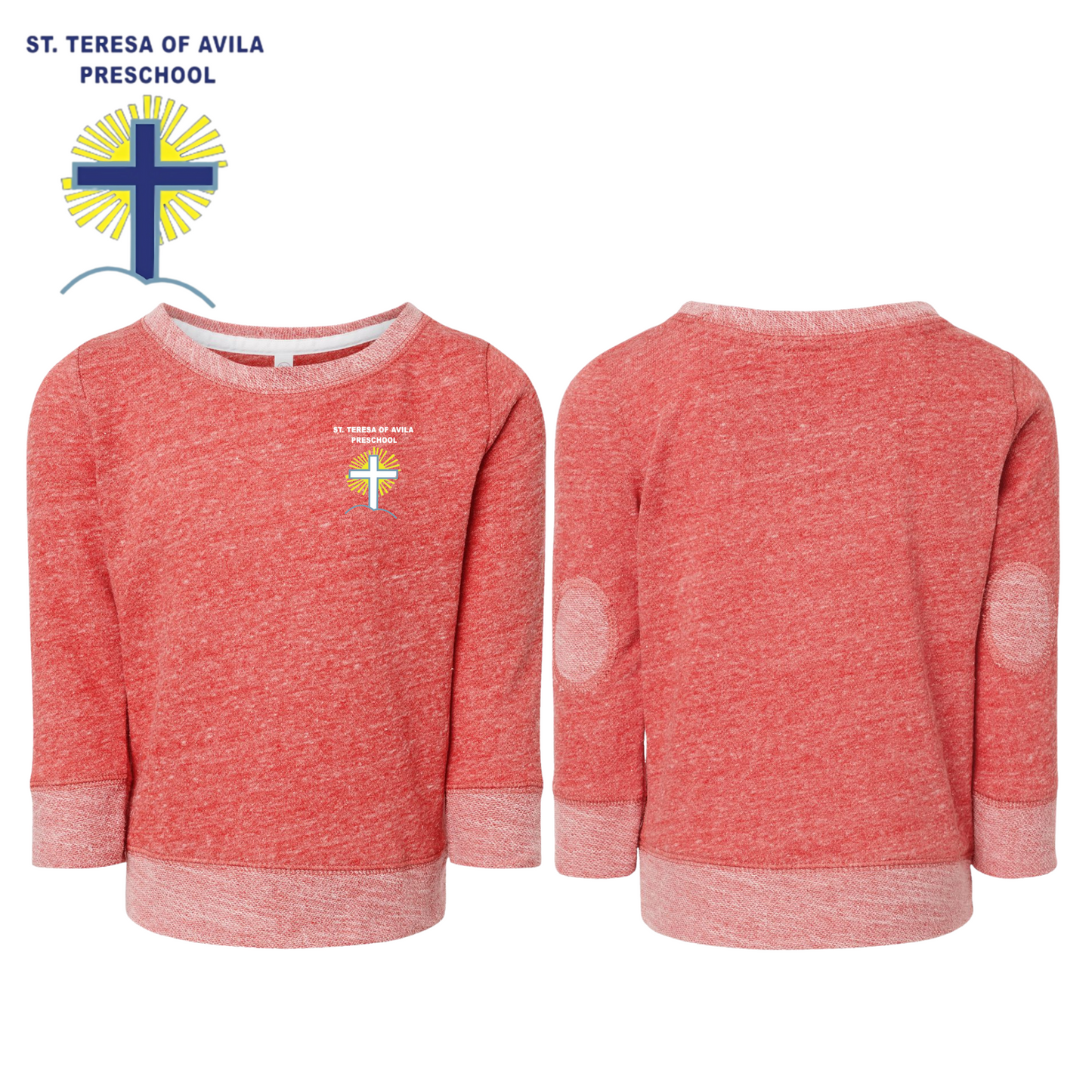 Rabbit Skins Toddler Harborside Mélange French Terry Crewneck Sweatshirt w/ Embroidered Logo