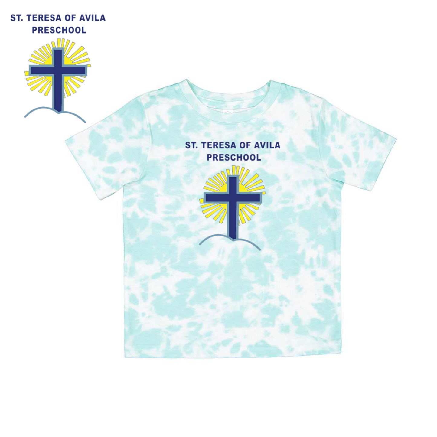 Rabbit Skins Toddler Fine Jersey Sky Tie Dye Tee