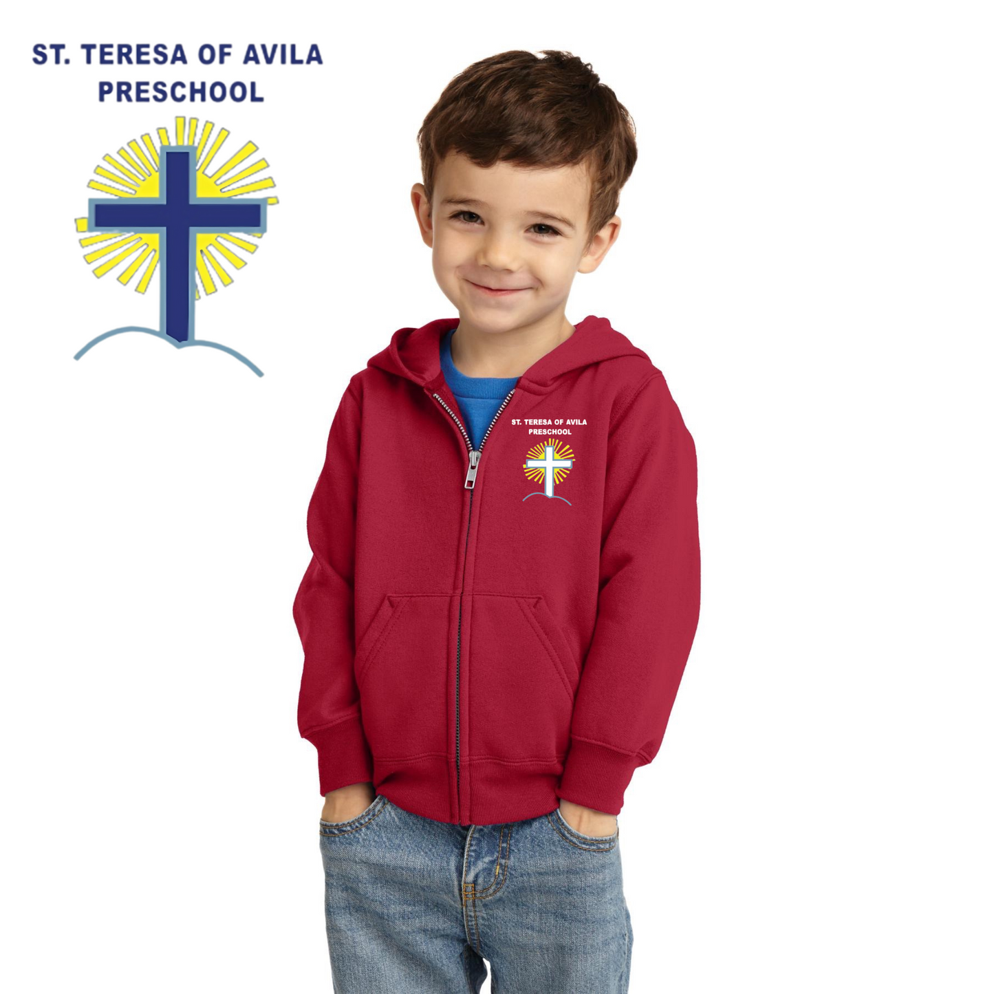 Port & Co ™  Toddler Core Fleece Full-Zip Hooded Sweatshirt w/ Embroidered Logo