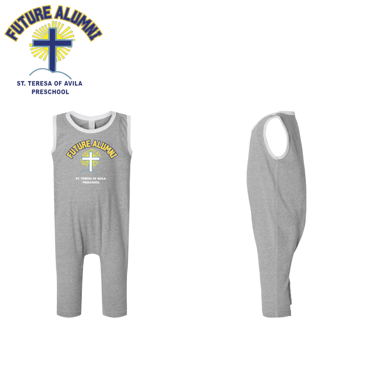 Rabbit Skins Infant Future Alumni Harborside Mélange Tank Romper