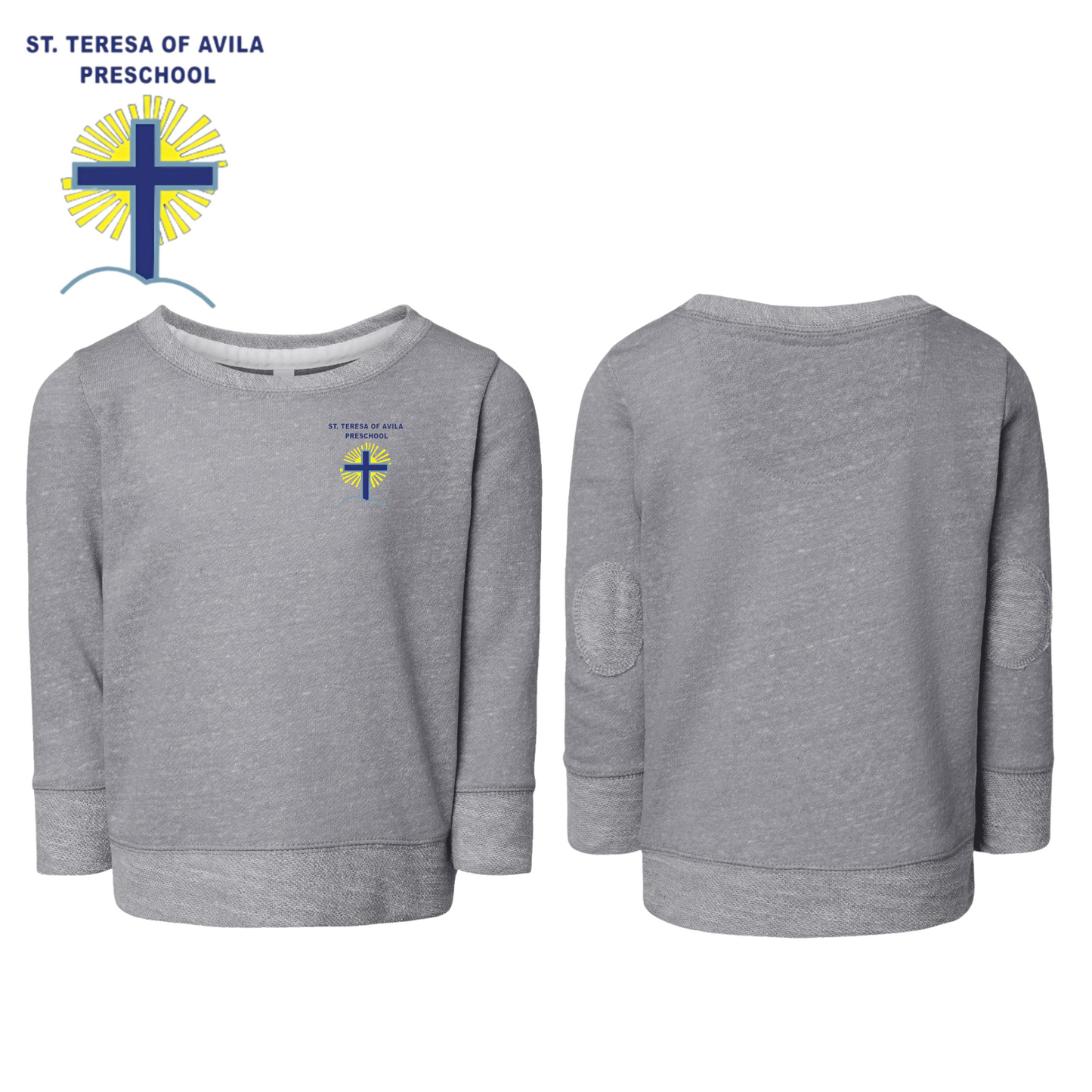 Rabbit Skins Toddler Harborside Mélange French Terry Crewneck Sweatshirt w/ Embroidered Logo